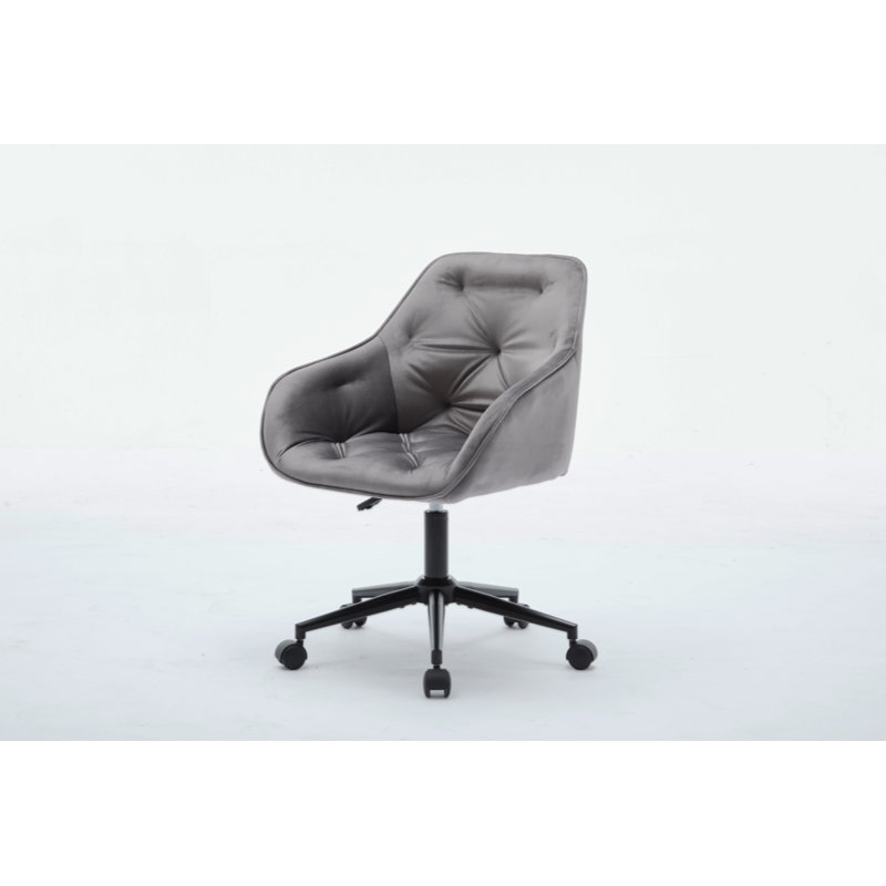 George Oliver Elegent Velvet Office Chair With Wheels Makeup Vanity Chair Height Adjustable For Teens Women Girls Comfy Swivel Modern Leisure Armchair Wayfair
